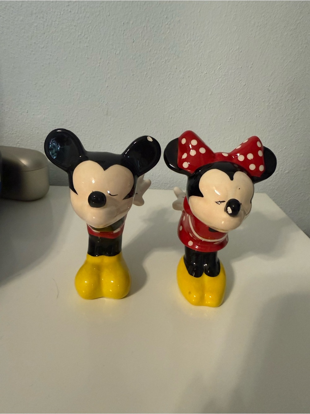 Disney Minnie & Mickey Ceramic Salt and Pepper Shakers - Black, Red, Yellow